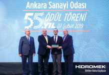 HİDROMEK’E ANKARA SANAYİ ODASI’NDAN ÖDÜL