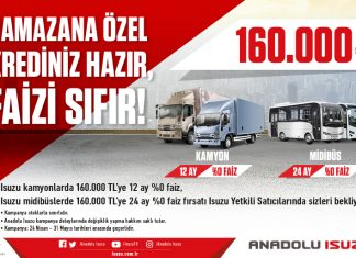 Anadolu Isuzu’dan Ramazan Ayına Özel Sıfır Faiz Kampanyası