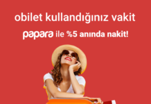 obilet.com ve Papara %5 Nakit İadesi Kampanyasıyla Güçlerini Birleştirdi