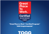 TOGG’a Great Place to Work Sertifikası