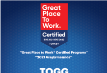 TOGG’a Great Place to Work Sertifikası