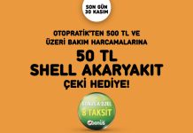 Brisa’dan Otopratik noktalarında bakım yaptıranlara Shell Akaryakıt Çeki