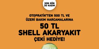 Brisa’dan Otopratik noktalarında bakım yaptıranlara  Shell Akaryakıt Çeki