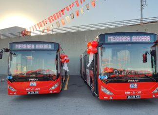 Başkent için özel olarak üretilen 28 adet Otokar Kent Körüklü törenle hizmete başladı