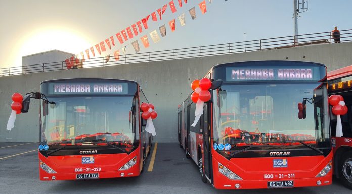 Başkent için özel olarak üretilen 28 adet Otokar Kent Körüklü törenle hizmete başladı
