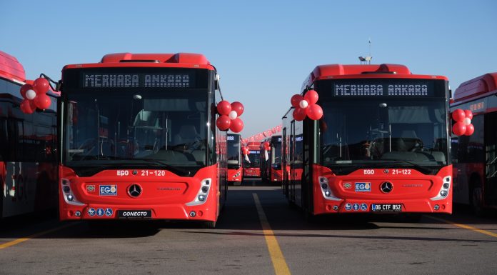 Ankara Büyükşehir Belediyesi, CNG yakıt sistemli Mercedes-Benz Conecto otobüslerini teslim almaya başladı