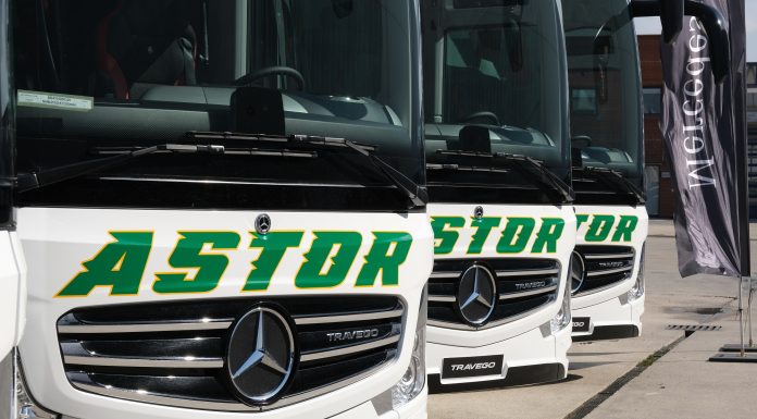 Astor Turizm, 10 adet Travego 16 2+1 siparişinin ilk 5 aracını teslim aldı