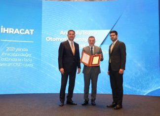 Anadolu Isuzu ihracattaki başarısı ile OSD’den ödül aldı