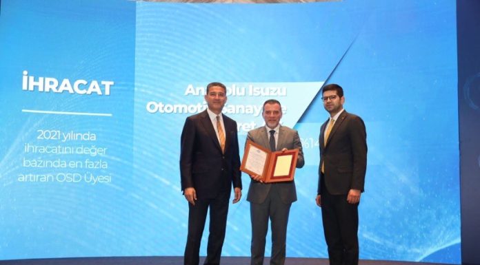 Anadolu Isuzu ihracattaki başarısı ile OSD’den ödül aldı