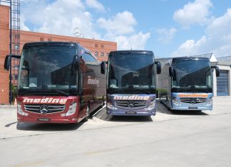 Malatya Medine Turizm, 5 adet Mercedes-Benz Travego siparişinin ilk 4 aracını teslim aldı